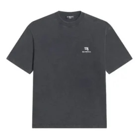 Sportief T-shirt met medium pasvorm “Washed Black” 612966TLV991070