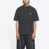 Sportief T-shirt met medium pasvorm “Washed Black” 612966TLV991070