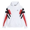 Sportieve B-hoodie met rits “Wit Zwart Rood” 675330TLVA39028