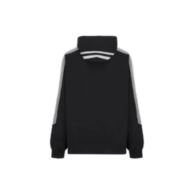 Sportieve Hoodies met gestreepte mouwen en capuchon, oversized “Black White” 704023TMVG23869