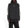 Sportieve Hoodies met gestreepte mouwen en capuchon, oversized “Black White” 704023TMVG23869