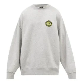 Sportieve trui met B Crest-logo en ronde hals “Grey” 671125TLV601300
