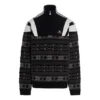 Sporty B Half Zip Track Mix Jacquard-gebreide trui “Black Grey” 675289T16171240
