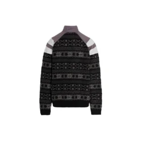 Sporty B Half Zip Track Mix Jacquard-gebreide trui “Black Grey” 675289T16171240