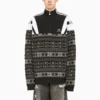 Sporty B Half Zip Track Mix Jacquard-gebreide trui “Black Grey” 675289T16171240