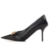 Square Knife BB Pumps van leer met krokodillenlook “Black” 734238WBE711000