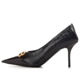 Square Knife BB Pumps van leer met krokodillenlook “Black” 734238WBE711000
