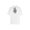 SS21 Drip Peace, ruime pasvorm, Smile-print, casual, heren, wit 641675TKVA18639
