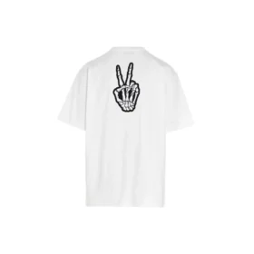 SS21 Drip Peace, ruime pasvorm, Smile-print, casual, heren, wit 641675TKVA18639