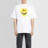 SS21 Drip Peace, ruime pasvorm, Smile-print, casual, heren, wit 641675TKVA18639