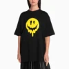 SS21 Drip Peace T-shirt met print, ruime pasvorm, zwart 641655TKVA11012