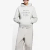 SS21 Fashion Week gekrompen sweatshirt met capuchon Grijs 657683TKV852984