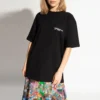 SS21 Geborduurd T-shirt met korte mouwen, zwart 641655TKV861070