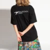 SS21 Geborduurd T-shirt met korte mouwen, zwart 641655TKV861070