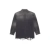 SS21 Gescheurd Denim-hemd voor heren, zwart 657610TBP191090
