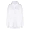 SS21 katoenen Hoodie met klein label-logo, wit 578135TJV859040
