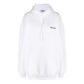 SS21 katoenen Hoodie met klein label-logo, wit 578135TJV859040