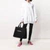 SS21 katoenen Hoodie met klein label-logo, wit 578135TJV859040