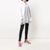 SS21 katoenen Hoodie met klein label-logo, wit 578135TJV859040