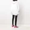 SS21 katoenen Hoodie met klein label-logo, wit 578135TJV859040