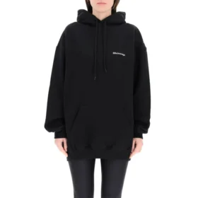 SS21 katoenen Hoodie met logo, zwart 578135TJV851070