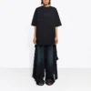 SS21 Logo-patroon, ronde hals, korte mouwen, unisex, zwart 641655TKV711069