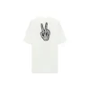 SS21 Losvallend T-shirt met korte mouwen en glimlachende gezichtjesprint, wit 641655TKVA18639