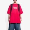 SS21 met alfabetprint, korte mouwen, unisex, rood 651795TKV816295