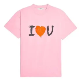 SS21 met alfabetprint, korte mouwen, unisex, roze 612965TJVL51401