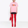 SS21 met alfabetprint, korte mouwen, unisex, roze 612965TJVL51401