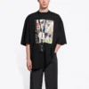 SS21 met print, retro, korte mouwen, zwart 641614TJVH11000