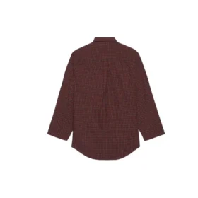 SS21 Oversized geruit overhemd met lange mouwen, bruin 658806TKM366100