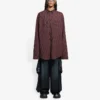 SS21 Oversized geruit overhemd met lange mouwen, bruin 658806TKM366100