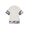 SS21 Retro dubbellaags shirt met korte mouwen, wit 641584TJVI19013