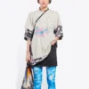 SS21 Retro dubbellaags shirt met korte mouwen, wit 641584TJVI19013