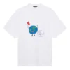 SS21 Retro T-shirt met platbinding, ruime pasvorm, korte mouwen, unisex, wit 657059TKV949000