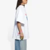SS21 Retro T-shirt met platbinding, ruime pasvorm, korte mouwen, unisex, wit 657059TKV949000