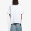 SS21 Retro T-shirt met platbinding, ruime pasvorm, korte mouwen, unisex, wit 657059TKV949000