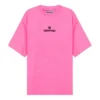 SS21 T-shirt met borduursel en ronde hals, roze 641532TJVA95764