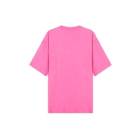 SS21 T-shirt met borduursel en ronde hals, roze 641532TJVA95764