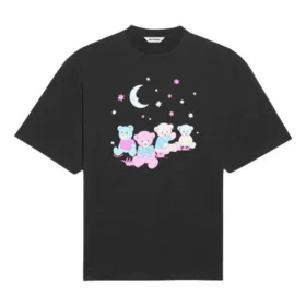 SS21 T-shirt met Love Bear-print, zwart 641532TJVI11000