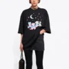 SS21 T-shirt met Love Bear-print, zwart 641532TJVI11000