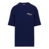 SS21 T-shirt met print, ronde hals en korte mouwen, blauw 641655TIV521195