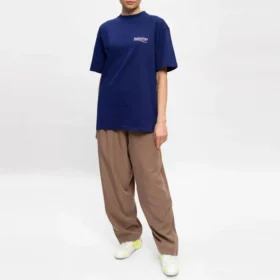 SS21 T-shirt met print, ronde hals en korte mouwen, blauw 641655TIV521195