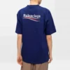 SS21 T-shirt met print, ronde hals en korte mouwen, blauw 641655TIV521195