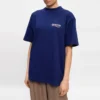 SS21 T-shirt met print, ronde hals en korte mouwen, blauw 641655TIV521195