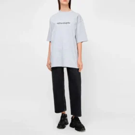 SS21 T-shirt met ronde hals en print, grijs 620941TIV501167