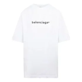 SS21 T-shirt met ronde hals en print, wit 641655TIV549040
