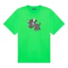 SS21 Unisex T-shirt met korte mouwen en kleine cartoonprint, groen 612966TJVM93302