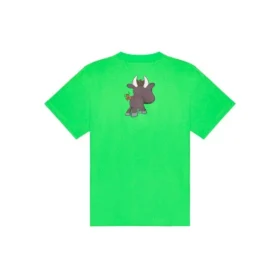 SS21 Unisex T-shirt met korte mouwen en kleine cartoonprint, groen 612966TJVM93302